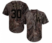 Men's Majestic Los Angeles Dodgers #30 Maury Wills Authentic Camo Realtree Collection Flex Base MLB Jersey