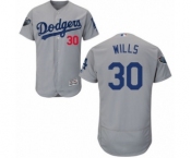 Men's Majestic Los Angeles Dodgers #30 Maury Wills Gray Alternate Flex Base Authentic Collection 2018 World Series MLB Jersey