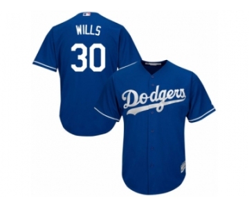 Men's Majestic Los Angeles Dodgers #30 Maury Wills Replica Royal Blue Alternate Cool Base MLB Jersey