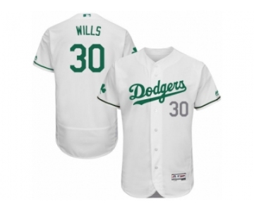 Men's Majestic Los Angeles Dodgers #30 Maury Wills White Celtic Flexbase Authentic Collection MLB Jersey