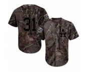 Men's Majestic Los Angeles Dodgers #31 Mike Piazza Authentic Camo Realtree Collection Flex Base 2018 World Series MLB Jersey