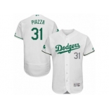 Men's Majestic Los Angeles Dodgers #31 Mike Piazza White Celtic Flexbase Authentic Collection MLB Jersey