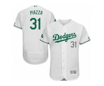 Men's Majestic Los Angeles Dodgers #31 Mike Piazza White Celtic Flexbase Authentic Collection MLB Jersey