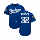 Men's Majestic Los Angeles Dodgers #32 Sandy Koufax Authentic Royal Blue Team Logo Fashion Cool Base 2018 World Series MLB Jersey