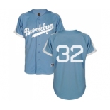 Men's Majestic Los Angeles Dodgers #32 Sandy Koufax Replica Light Blue Cooperstown MLB Jersey