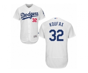 Men's Majestic Los Angeles Dodgers #32 Sandy Koufax White Flexbase Authentic Collection MLB Jersey