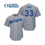 Men's Majestic Los Angeles Dodgers #33 Mark Lowe Replica Grey Road Cool Base MLB Jersey