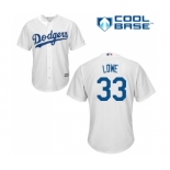 Men's Majestic Los Angeles Dodgers #33 Mark Lowe Replica White Home Cool Base MLB Jersey