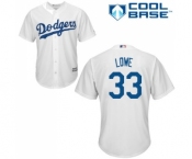 Men's Majestic Los Angeles Dodgers #33 Mark Lowe Replica White Home Cool Base MLB Jersey