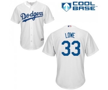 Men's Majestic Los Angeles Dodgers #33 Mark Lowe Replica White Home Cool Base MLB Jersey