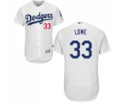 Men's Majestic Los Angeles Dodgers #33 Mark Lowe White Home Flex Base Authentic Collection MLB Jersey