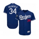 Men's Majestic Los Angeles Dodgers #34 Fernando Valenzuela Royal Blue Flexbase Authentic Collection 2018 World Series MLB Jersey