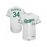 Men's Majestic Los Angeles Dodgers #34 Fernando Valenzuela White Celtic Flexbase Authentic Collection MLB Jersey