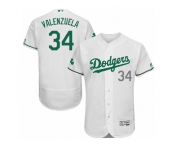 Men's Majestic Los Angeles Dodgers #34 Fernando Valenzuela White Celtic Flexbase Authentic Collection MLB Jersey