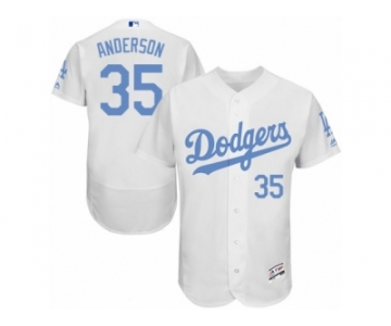 Men's Majestic Los Angeles Dodgers #35 Brett Anderson Authentic White 2016 Father's Day Fashion Flex Base MLB Jersey