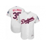 Men's Majestic Los Angeles Dodgers #35 Cody Bellinger Authentic Grey Stars & Stripes Authentic Collection Flex Base MLB Jersey