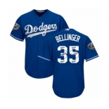 Men's Majestic Los Angeles Dodgers #35 Cody Bellinger Authentic Royal Blue Team Logo Fashion Cool Base 2018 World Series MLB Jersey