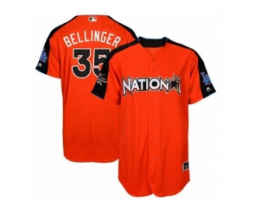 Men's Majestic Los Angeles Dodgers #35 Cody Bellinger Replica Orange National League 2017 MLB All-Star MLB Jersey