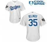 Men's Majestic Los Angeles Dodgers #35 Cody Bellinger Replica White Home Cool Base 2018 World Series MLB Jersey