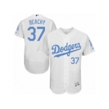 Men's Majestic Los Angeles Dodgers #37 Brandon Beachy Authentic White 2016 Father's Day Fashion Flex Base MLB Jersey