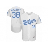 Men's Majestic Los Angeles Dodgers #38 Brandon McCarthy Authentic White 2016 Father's Day Fashion Flex Base MLB Jersey