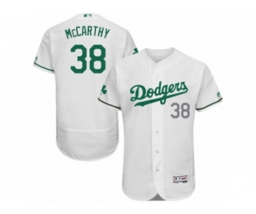 Men's Majestic Los Angeles Dodgers #38 Brandon McCarthy White Celtic Flexbase Authentic Collection MLB Jersey