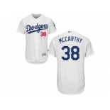 Men's Majestic Los Angeles Dodgers #38 Brandon McCarthy White Flexbase Authentic Collection MLB Jersey