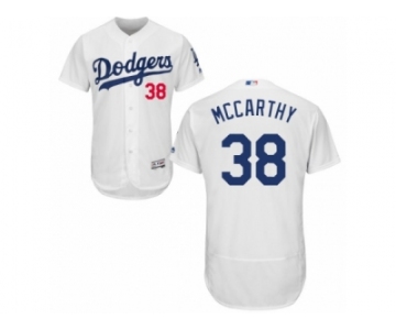 Men's Majestic Los Angeles Dodgers #38 Brandon McCarthy White Flexbase Authentic Collection MLB Jersey