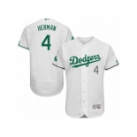 Men's Majestic Los Angeles Dodgers #4 Babe Herman White Celtic Flexbase Authentic Collection MLB Jersey