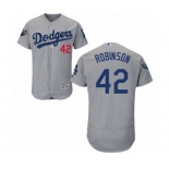 Men's Majestic Los Angeles Dodgers #42 Jackie Robinson Gray Alternate Flex Base Authentic Collection 2018 World Series MLB Jersey