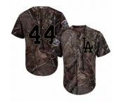 Men's Majestic Los Angeles Dodgers #44 Rich Hill Authentic Camo Realtree Collection Flex Base 2018 World Series MLB Jersey