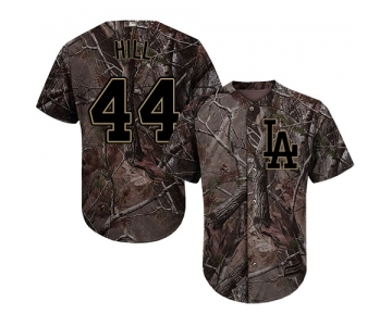 Men's Majestic Los Angeles Dodgers #44 Rich Hill Authentic Camo Realtree Collection Flex Base MLB Jersey