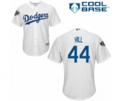 Men's Majestic Los Angeles Dodgers #44 Rich Hill Replica White Home Cool Base 2018 World Series MLB Jersey