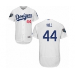 Men's Majestic Los Angeles Dodgers #44 Rich Hill White Home Flex Base Authentic Collection 2018 World Series MLB Jersey