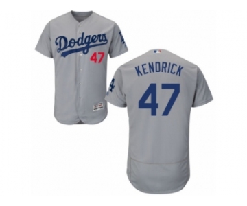 Men's Majestic Los Angeles Dodgers #47 Howie Kendrick Grey Flexbase Authentic Collection MLB Jersey