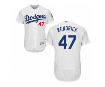 Men's Majestic Los Angeles Dodgers #47 Howie Kendrick White Flexbase Authentic Collection MLB Jersey