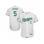 Men's Majestic Los Angeles Dodgers #5 Corey Seager White Celtic Flexbase Authentic Collection MLB Jersey