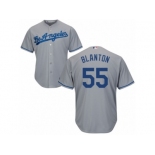 Men's Majestic Los Angeles Dodgers #55 Joe Blanton Replica Grey Road Cool Base MLB Jersey