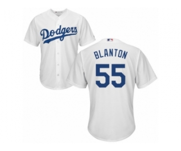 Men's Majestic Los Angeles Dodgers #55 Joe Blanton Replica White Home Cool Base MLB Jersey