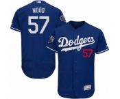 Men's Majestic Los Angeles Dodgers #57 Alex Wood Royal Blue Alternate Flex Base Authentic Collection 2018 World Series MLB Jersey