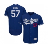 Men's Majestic Los Angeles Dodgers #57 Alex Wood Royal Blue Alternate Flex Base Authentic Collection MLB Jersey