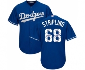 Men's Majestic Los Angeles Dodgers #68 Ross Stripling Authentic Royal Blue Team Logo Fashion Cool Base MLB Jersey