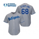 Men's Majestic Los Angeles Dodgers #68 Ross Stripling Replica Grey Road Cool Base MLB Jersey