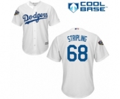 Men's Majestic Los Angeles Dodgers #68 Ross Stripling Replica White Home Cool Base 2018 World Series MLB Jersey