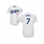 Men's Majestic Los Angeles Dodgers #7 Julio Urias White Flexbase Authentic Collection MLB Jersey