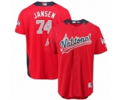 Men's Majestic Los Angeles Dodgers #74 Kenley Jansen Game Red National League 2018 MLB All-Star MLB Jersey