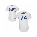 Men's Majestic Los Angeles Dodgers #74 Kenley Jansen White Flexbase Authentic Collection MLB Jersey