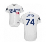 Men's Majestic Los Angeles Dodgers #74 Kenley Jansen White Home Flex Base Authentic Collection 2018 World Series MLB Jersey