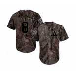 Men's Majestic Los Angeles Dodgers #8 Manny Machado Authentic Camo Realtree Collection Flex Base 2018 World Series MLB Jersey