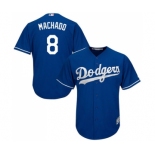 Men's Majestic Los Angeles Dodgers #8 Manny Machado Replica Royal Blue Alternate Cool Base MLB Jersey